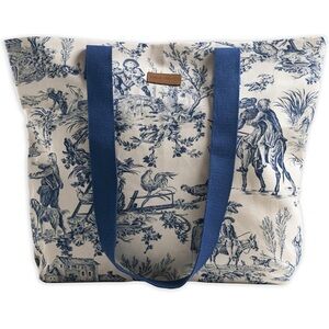 Maison d' Hermine Toile Tote Bag, Blue/White, NWT